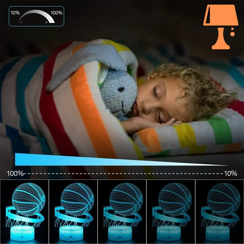 HoopsGlow LED-natlys - perfekt til basketballfans og gamer-værelser
