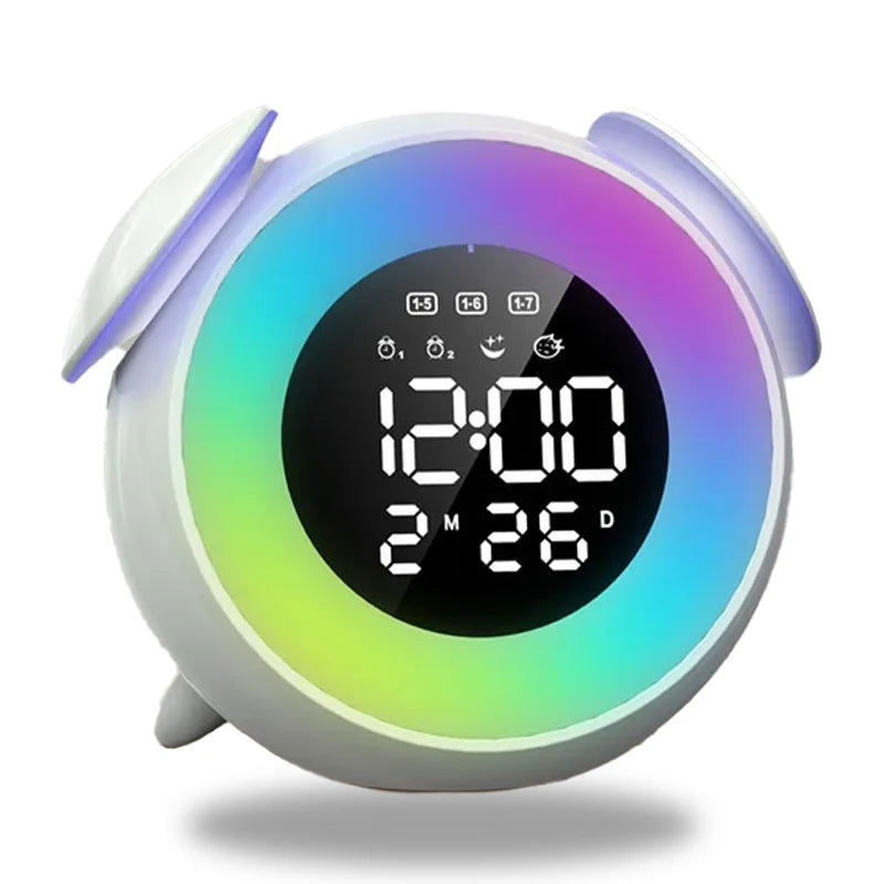 LumiTune - Fargeskiftende LED-vekkerklokke med Bluetooth-høyttaler