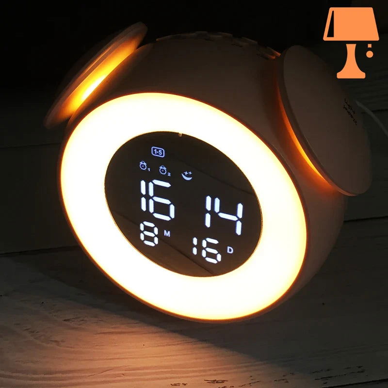 LumiTune - Fargeskiftende LED-vekkerklokke med Bluetooth-høyttaler
