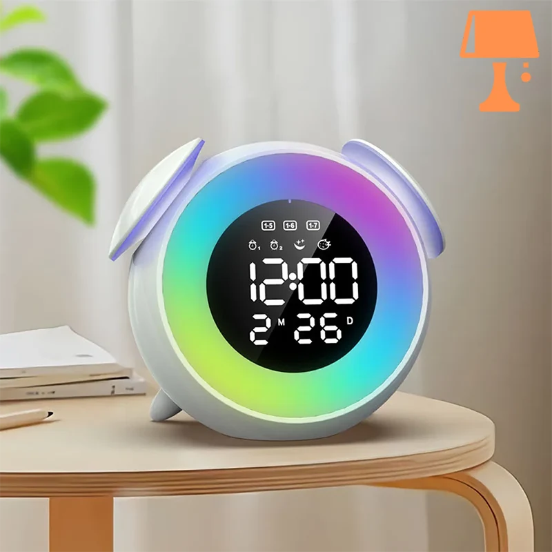LumiTune - Fargeskiftende LED-vekkerklokke med Bluetooth-høyttaler