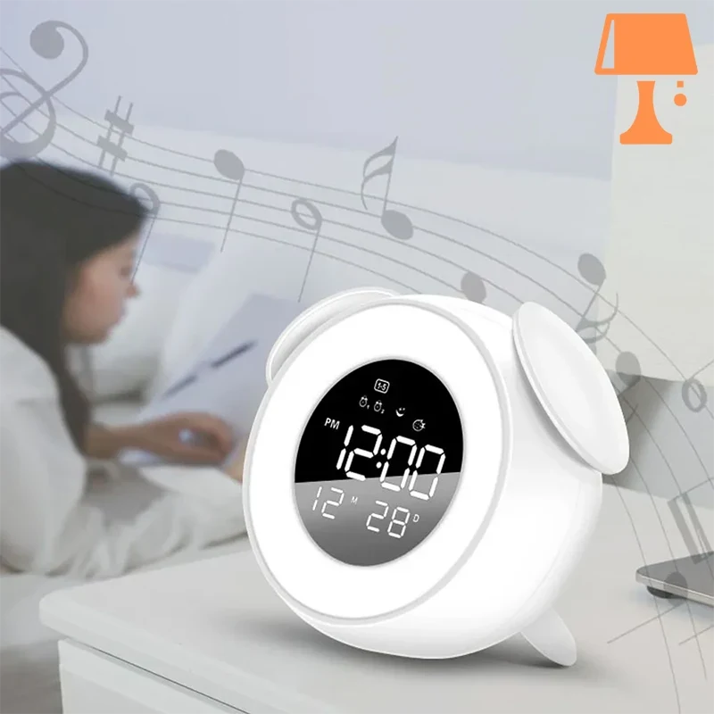 LumiTune - Fargeskiftende LED-vekkerklokke med Bluetooth-høyttaler