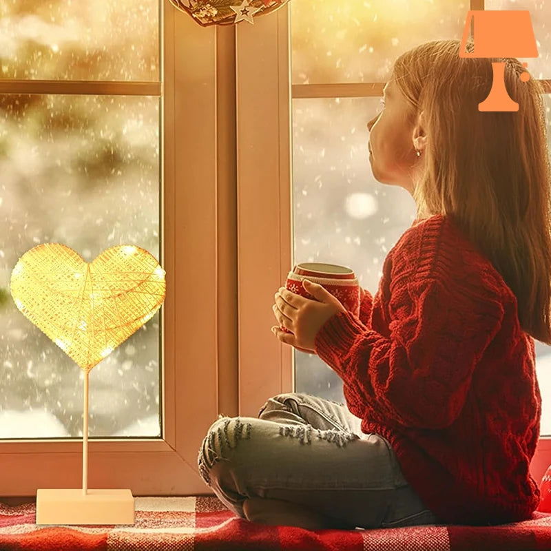 LumiHeart - LED-nattlys med vevd hjerte