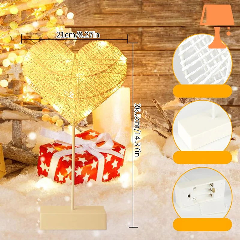 LumiHeart - LED-nattlys med vevd hjerte