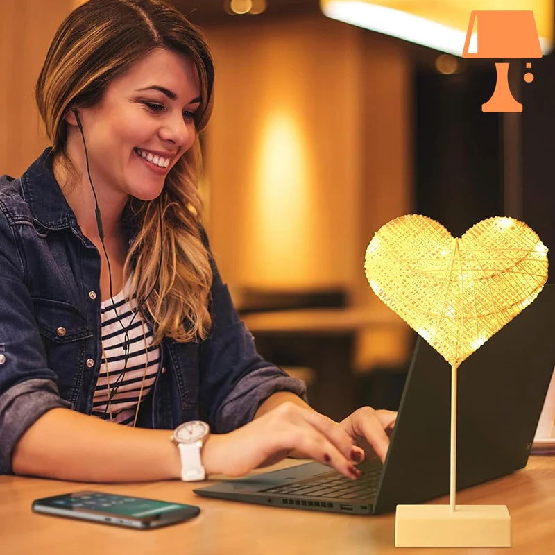 LumiHeart - LED-nattlys med vevd hjerte