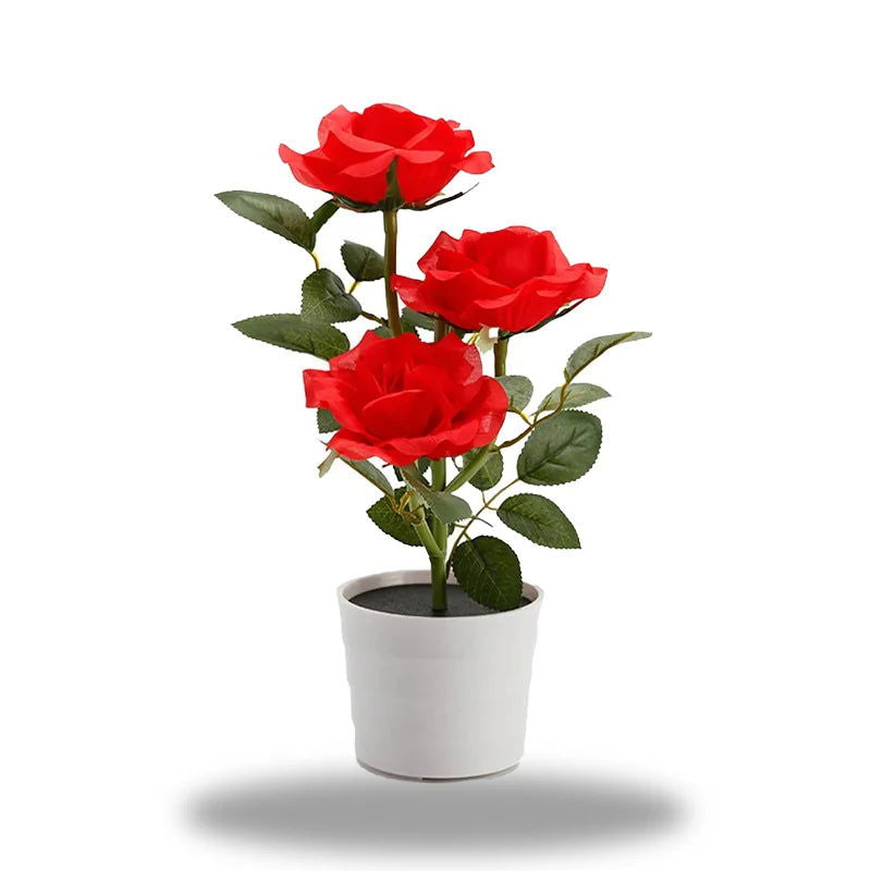 LumiRose - Solcelledrevet pottelys for roser med mykt LED-lys