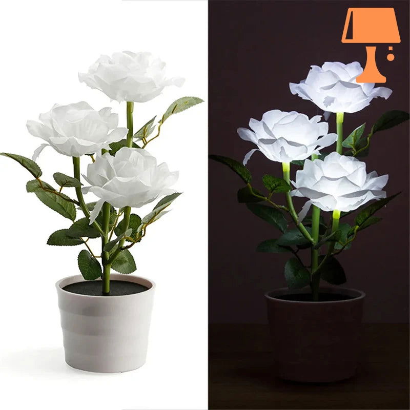 LumiRose - Solcelledrevet pottelys for roser med mykt LED-lys