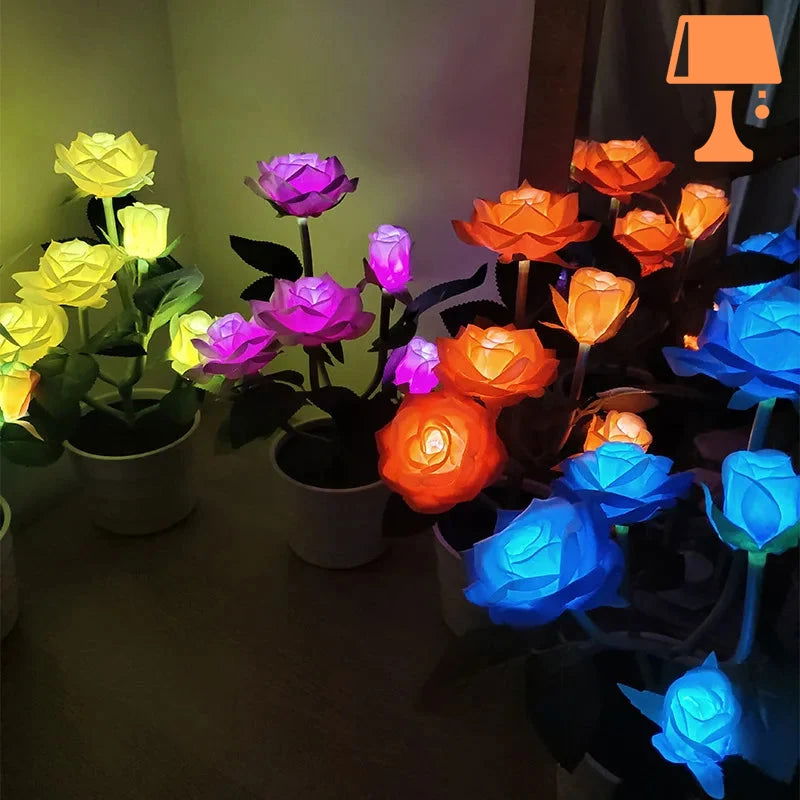 LumiRose - Solcelledrevet pottelys for roser med mykt LED-lys