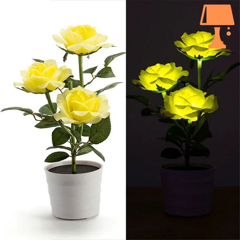 LumiRose - Solcelledrevet pottelys for roser med mykt LED-lys