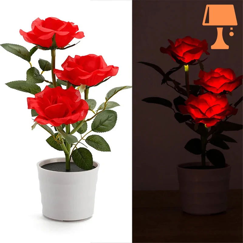 LumiRose - Solcelledrevet pottelys for roser med mykt LED-lys