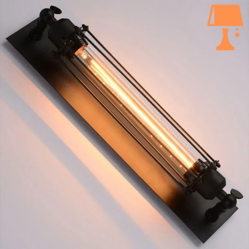 RetroGlow - Vegglampe i vintage industrielt glassrør