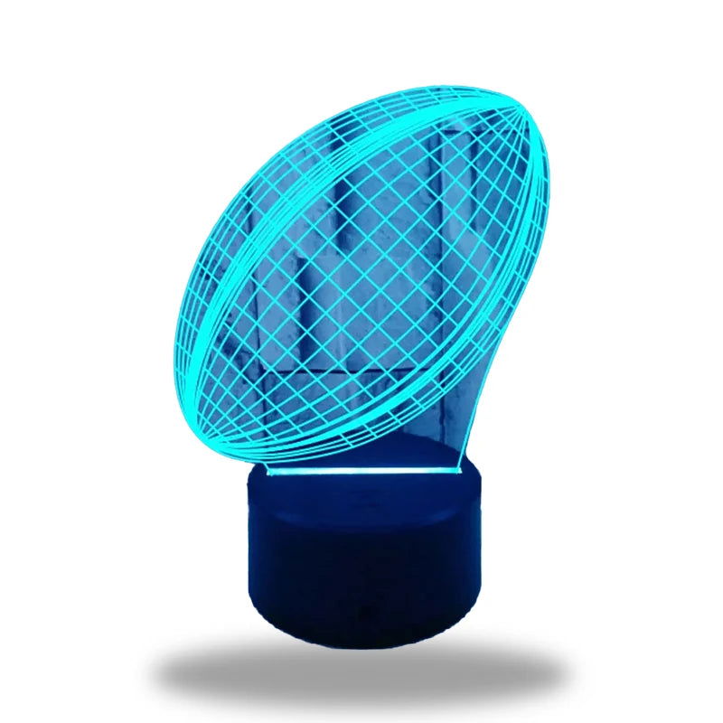 RugbyGlow - Dynamisk 3D-illusjonslys for rugbyballer med fjernstyrte farger