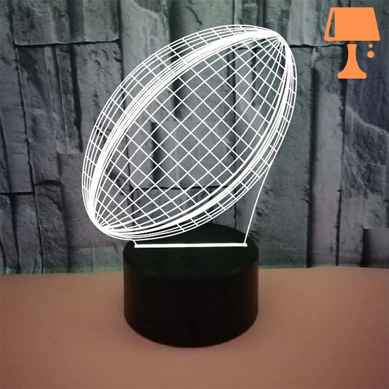 RugbyGlow - Dynamisk 3D-illusjonslys for rugbyballer med fjernstyrte farger