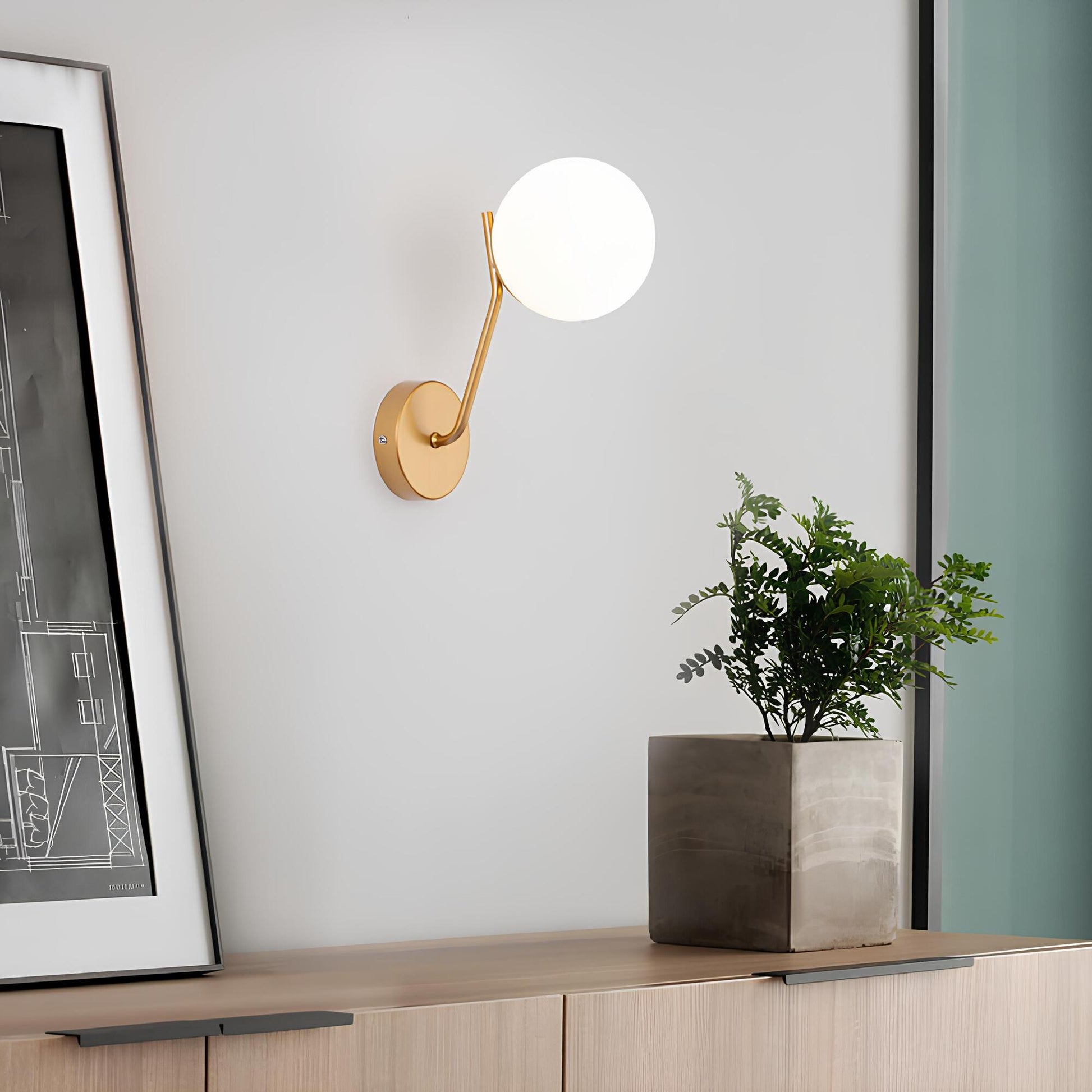 LumiSphere - Moderne, sirkulær vegglampe i glass