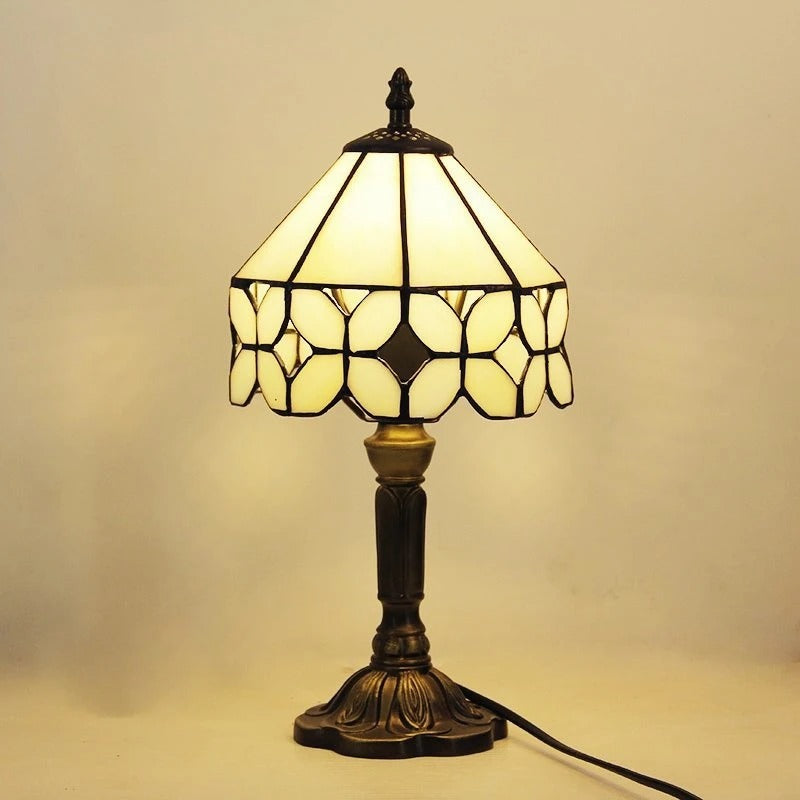 Vintage Tiffany Glass Retro Barokk LED-bordlampe