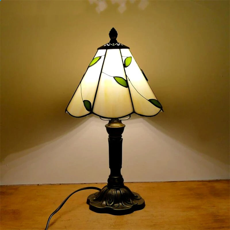 Vintage Tiffany Glass Retro Barokk LED-bordlampe