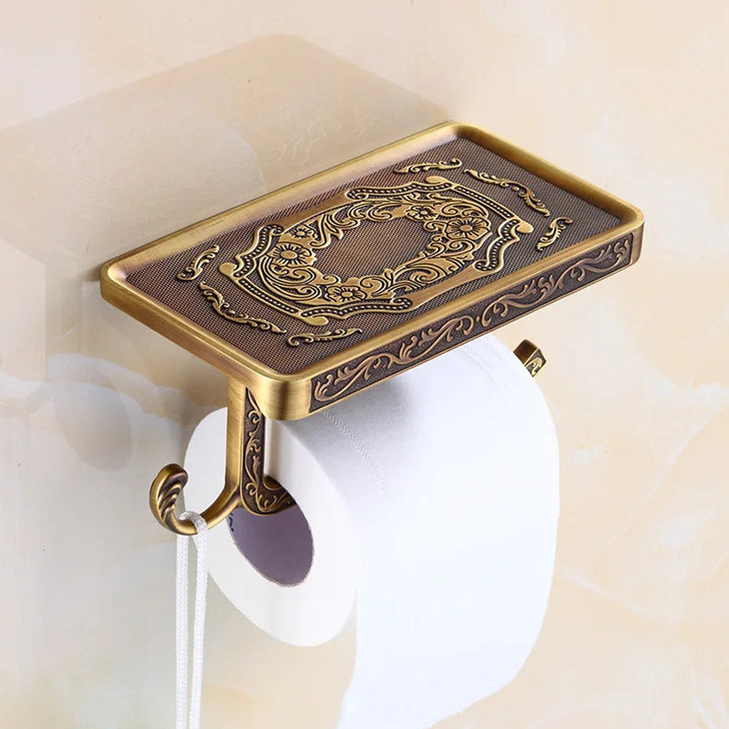 RegalHold - Antik toalettpapirholder med hylle