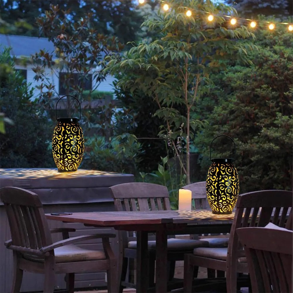 SolarLuxe – Elegant solcellelykt med varmt LED-lys for utendørsbelysning