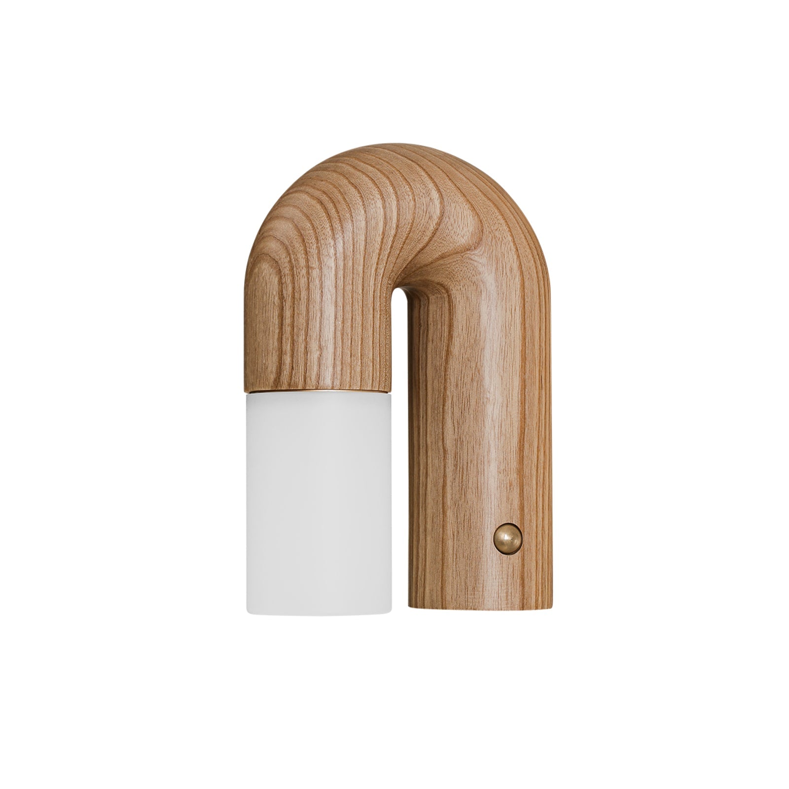 LumeGlow - Buet vegglampe i tre med frostet diffuser