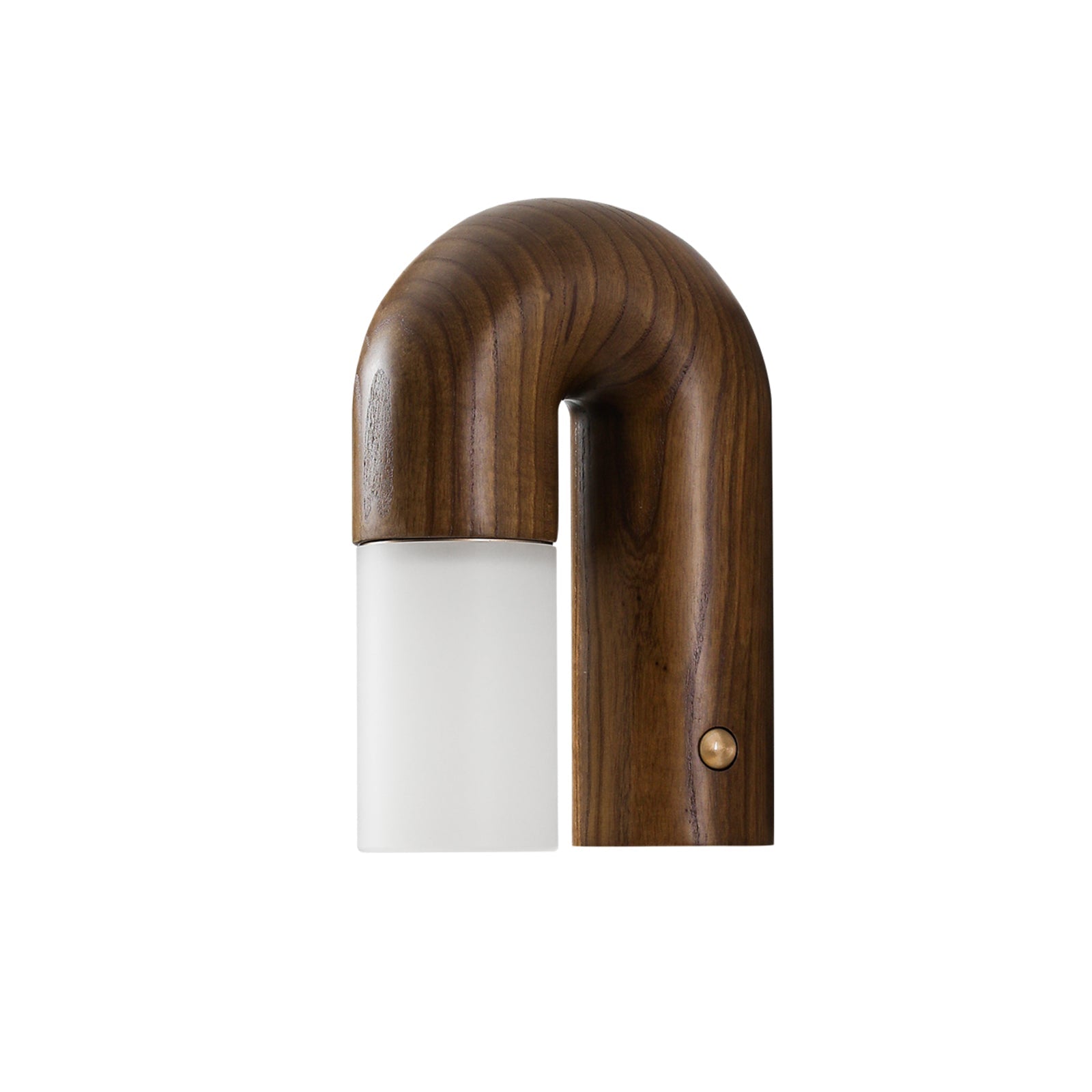LumeGlow - Buet vegglampe i tre med frostet diffuser